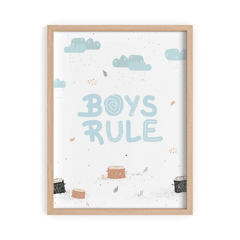 plakat do pokoju dziecka, plakat na ścianę boys rule