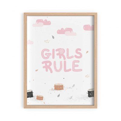 plakat do pokoju dziecka, plakat na ścianę girls rule