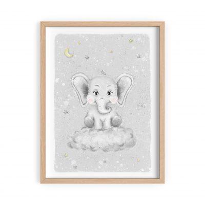 plakat do pokoju dziecka, plakat ze słoniem, plakat słonik