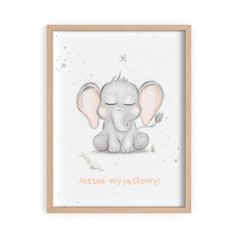 Jesteś Wyjątkowy – Plakat Dla Dziecka Słonik