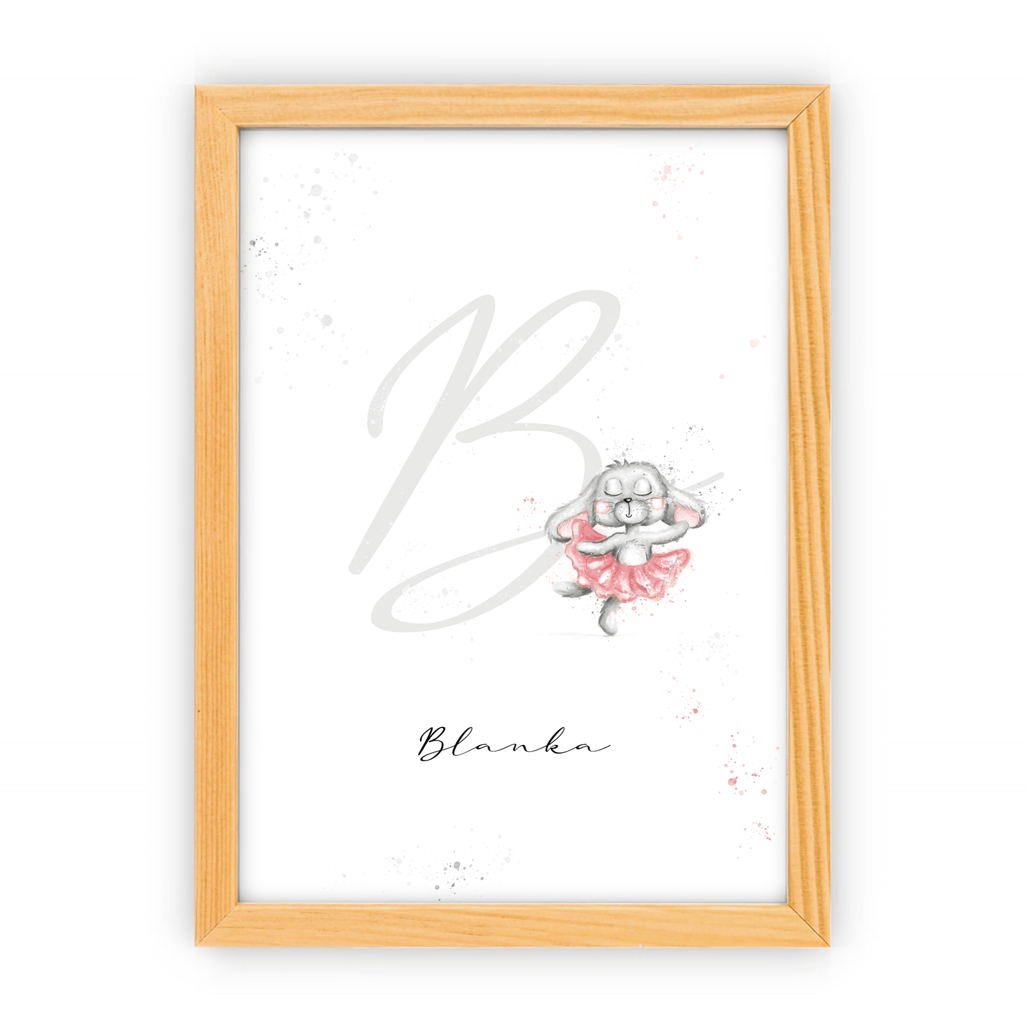 Plakat z imieniem dla dziewczynki - Króliczek Baletnica