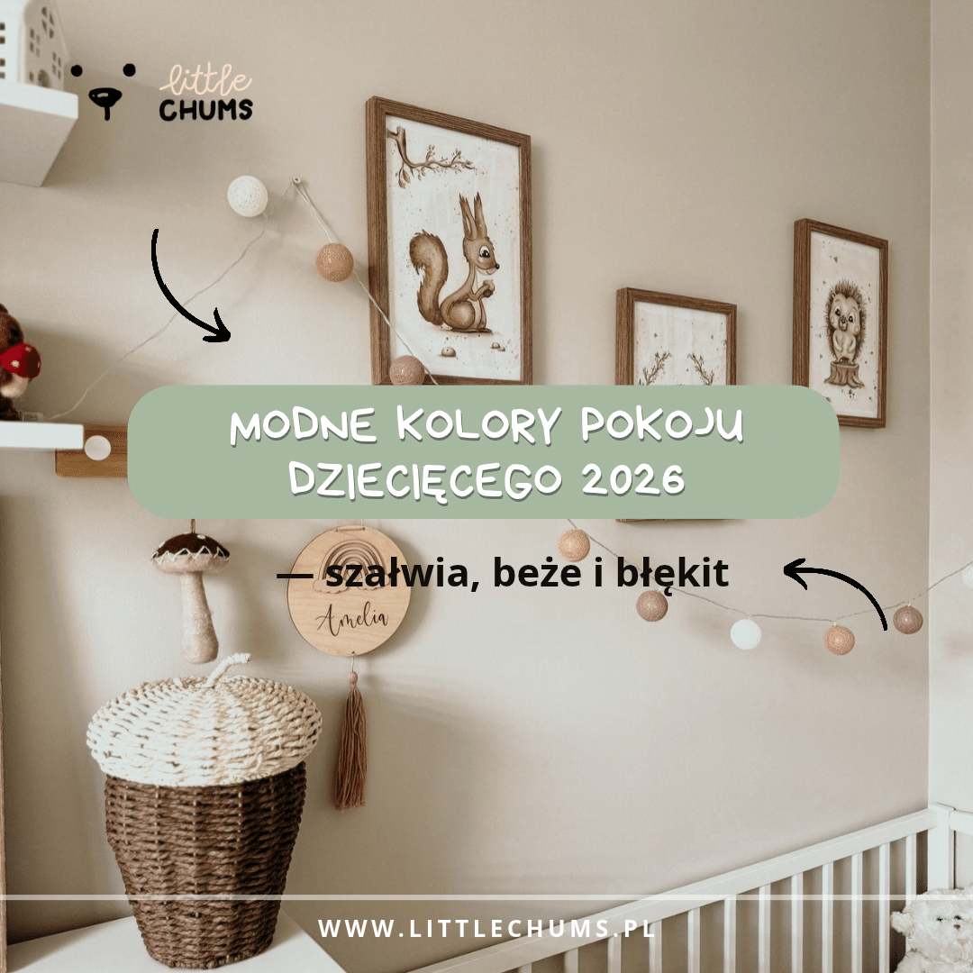 Modne kolory pokoju dziecięcego 2026 — szałwia, beże i błękit