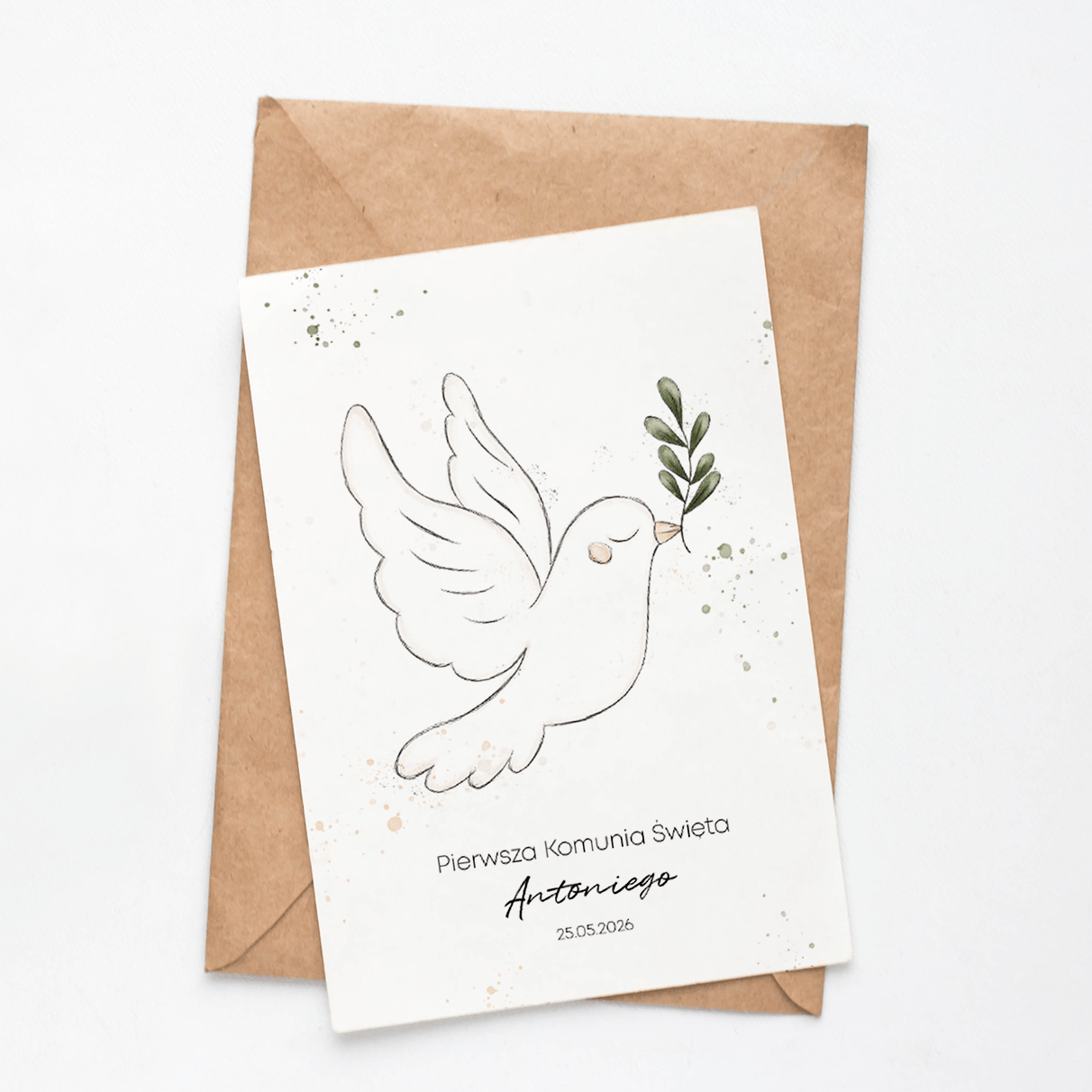 Gołąbek Kartka Komunijna z kolekcji Minimal