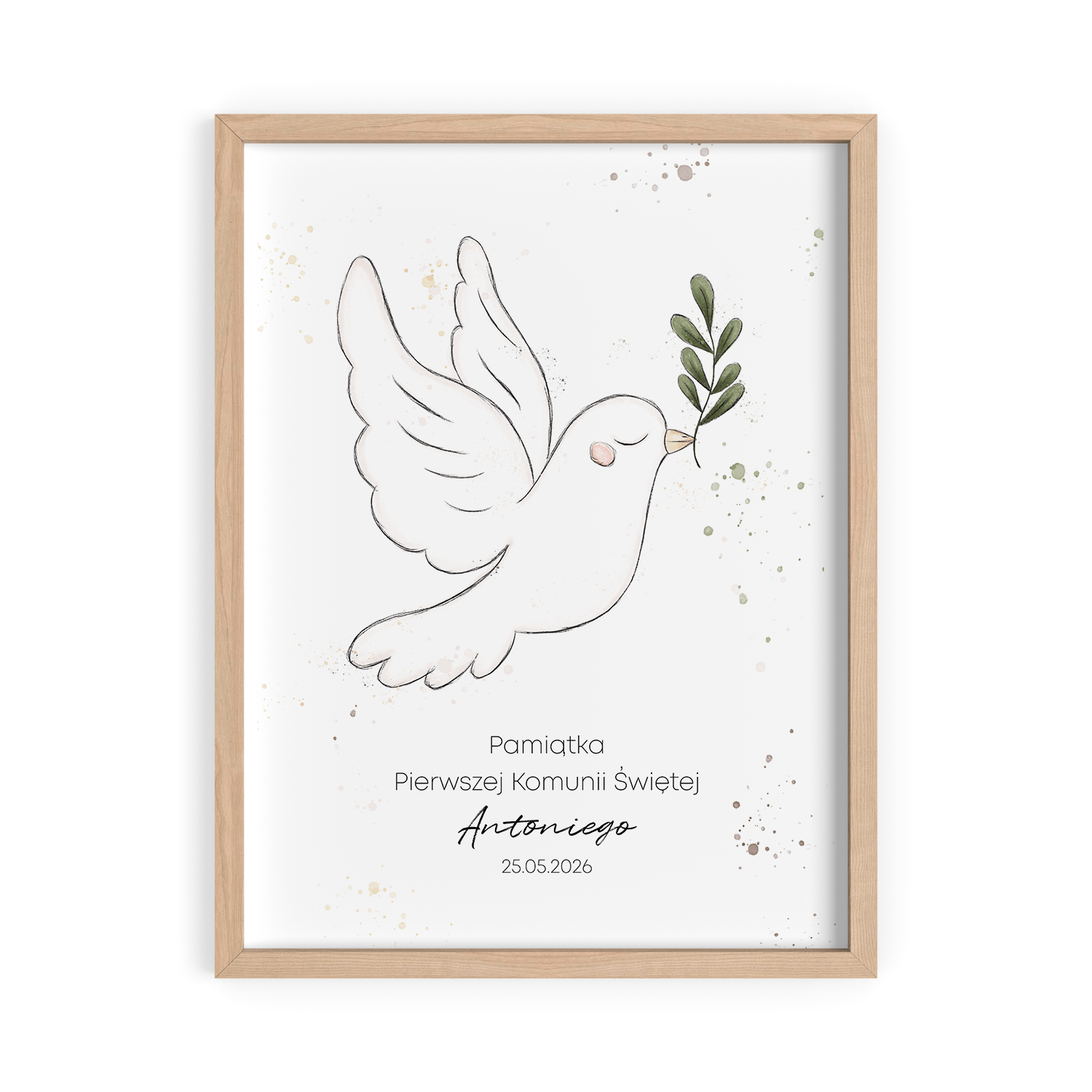 Gołąbek Prezent na Komunię Świętą z kolekcji Minimal | Pamiątka Na Pierwszą Komunię