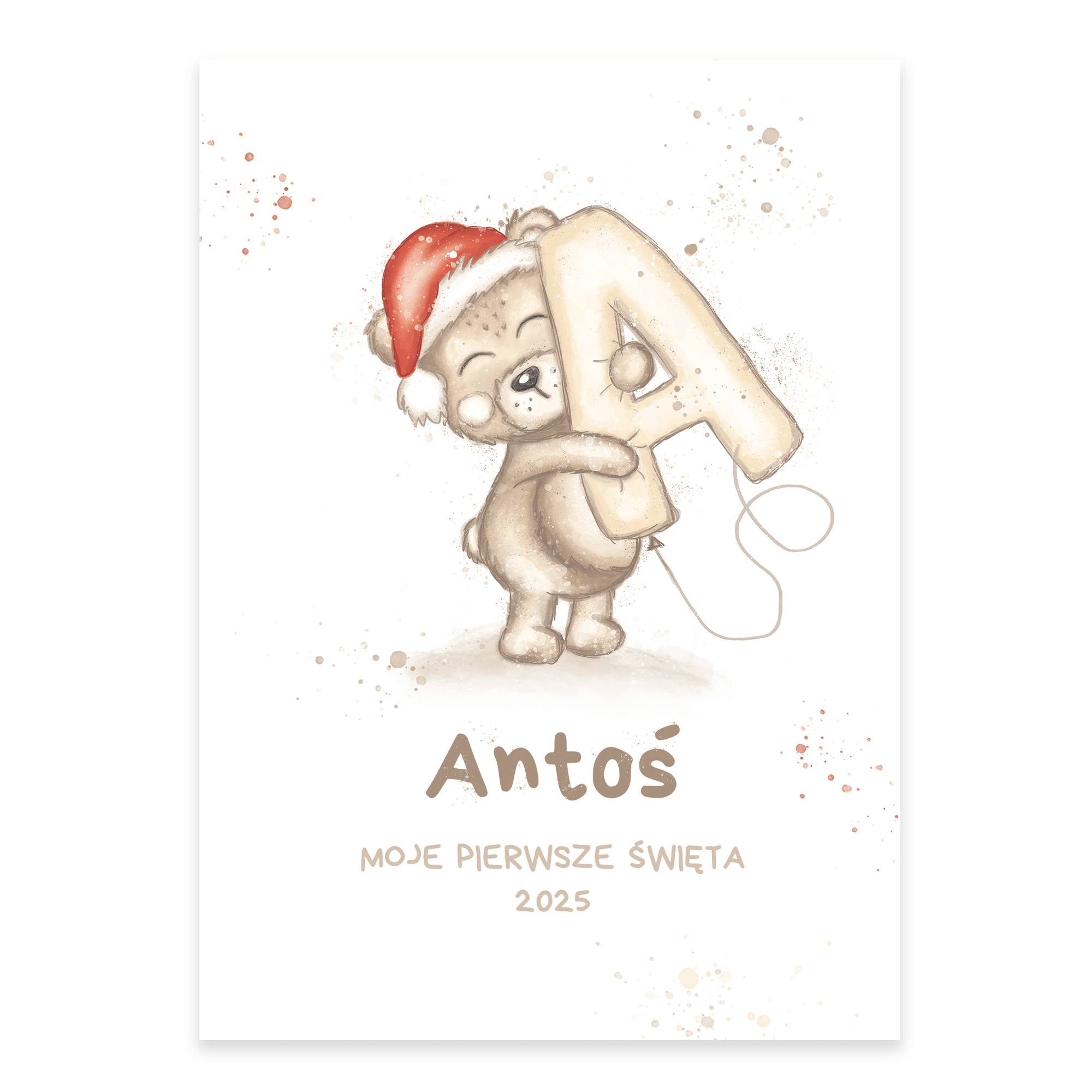 Świąteczny plakat Moje Pierwsze Święta - Miś Mikołaj
