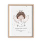 Aniołek Pamiątka Chrztu Świętego, Pierwszej Komunii Świętej - Plakat z kolekcji Minimal