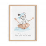 Bądź odważny, Nawet Wtedy Kiedy Się Boisz - Plakat dla dziecka Piesek W Łódce