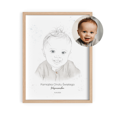 Portret dziecka minimalistyczny dla chłopca - ze zdjęcia dziecka