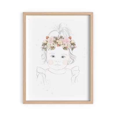 Portret dziecka minimalistyczny dla dziewczynki - ze zdjęcia dziecka