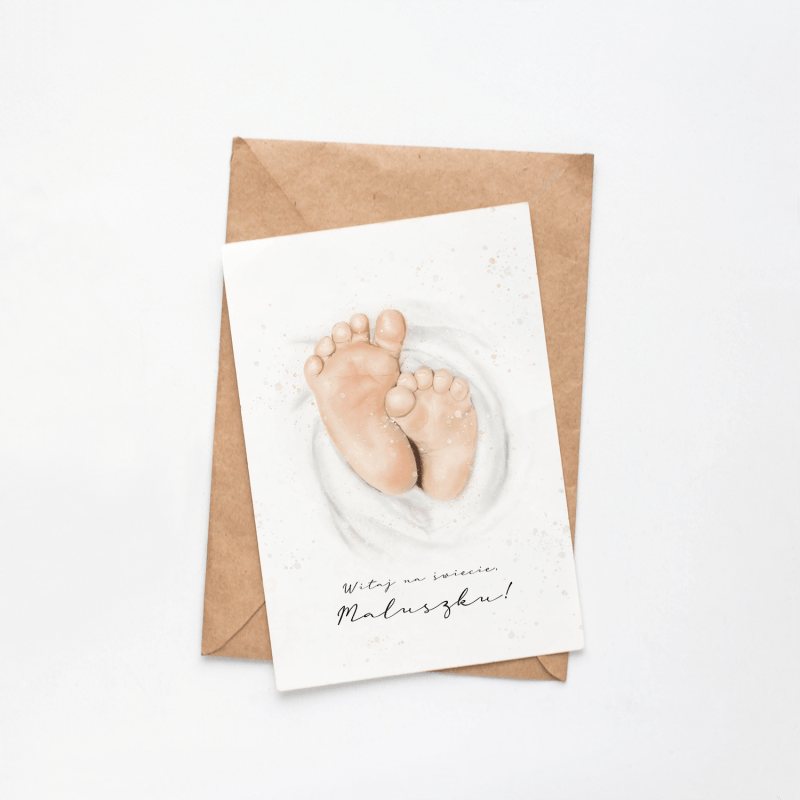 Kartka z okazji narodzin dziecka - stópki maluszka, Kolekcja Baby Realistic
