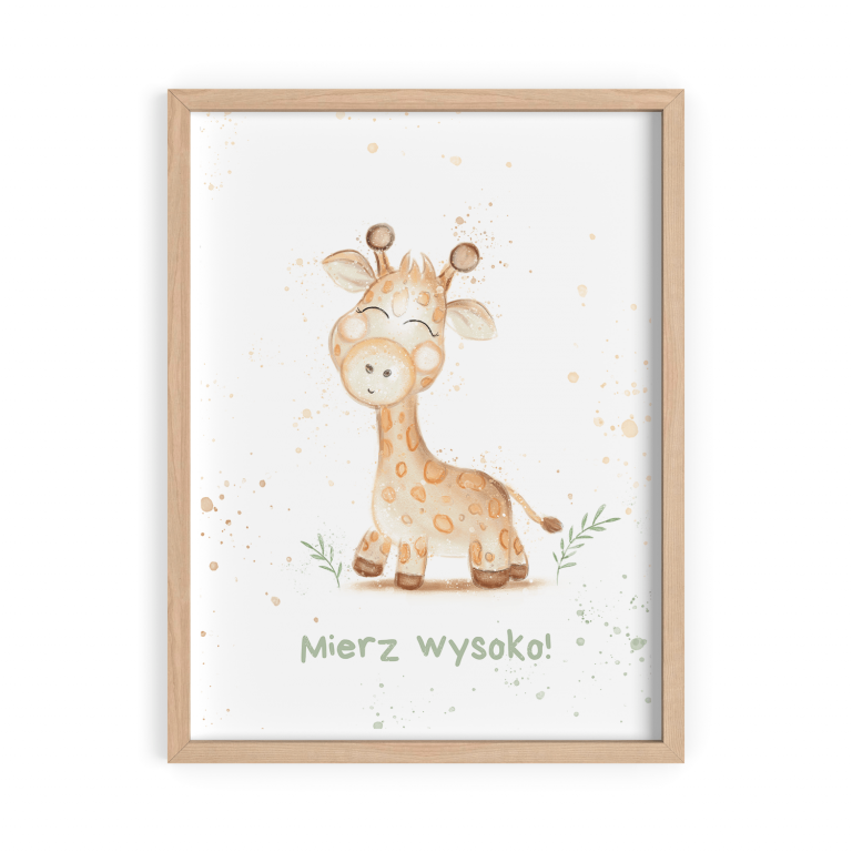 Mierz Wysoko – Plakat dla dziecka Żyrafa
